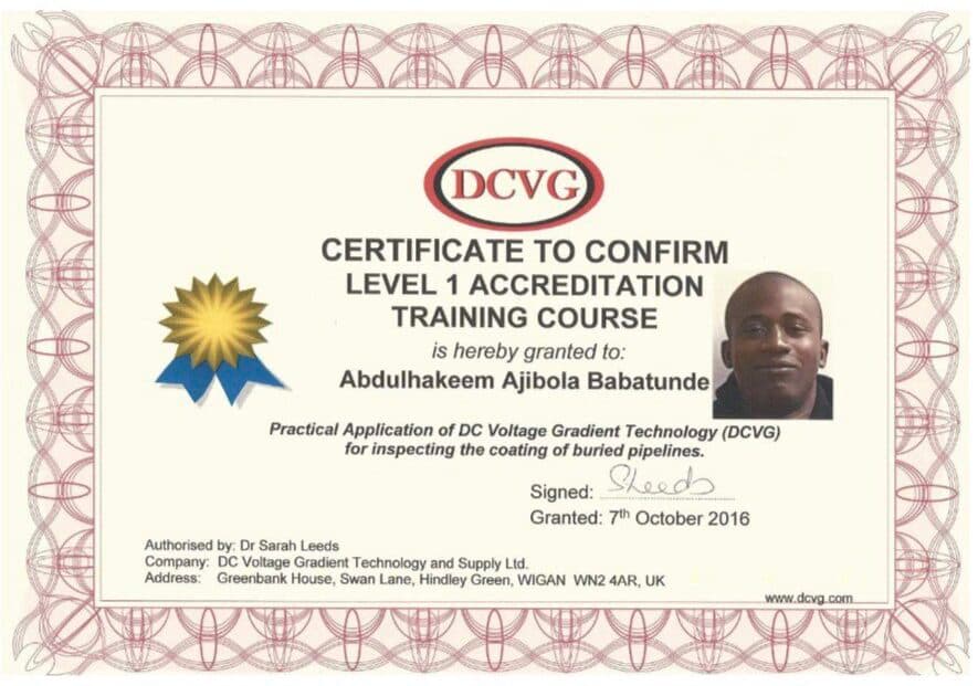 DCVG Level 1 Certificate